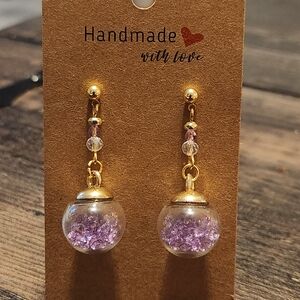 Handmade Purple Orb Earrings 🔮